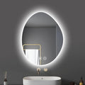 Illuminated LED Bathroom Mirror 500x800mm Wall Mounted Smart Vanity Mirror with Demister Pad Energy-Saving Three-Color Light Multifunctional Backlit Design