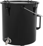 Fryer Oil Container With Filter,6 Gallon Bucket With Lid, Strainer Bag, Faucet and Handle, Carbon Steel Oil Grease Disposal Container For Deep Fryer Oil Filtering/Storage