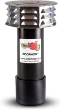 OdorHog Metal Cap Slip On Vent Stack Pipe Filter 3" Black ABS, Removes Outdoor and Sewer Odor Problems (3.0-inch)