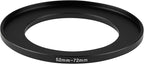 52-72mm Metal Step-Up Ring Adapter Compatible with Mirrorless Cameras DSLR Lens, UV CPL ND Filter Thread Converter, Black