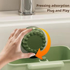 2Pcs Kitchen Sink Strainer Drainer Basket with Suction Cup,Food Waste Filter Basket,Sponge Brush Holder for Kit-chen Home,Efficient Kitchen Waste Management (Yellow)