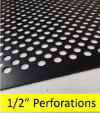 2'x2' Black Plastic Perforated Tile, 10 Pack, with 1/2" Holes