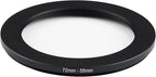 72mm Lens to 55mm Camera Lens Adapter 72mm to 55mm Step Down Ring Adapter Ring for All Brands of UV ND CPL, with Premium Lens Wiping Cloth 2 Pack (72mm-55mm)