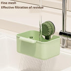 Kitchen Sink Strainer Drainer Basket with Suction Cup,Food Waste Filter Basket,Sponge Brush Holder for Kit-chen Home,Efficient Kitchen Waste Management (Yellow)