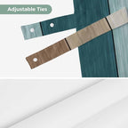 Teal Brown Tie Up Valance Curtains for Windows, Kitchen Curtains Window Shades, Farmhouse Vintage Abstract Wooden Grain Light Filtering Roman Curtain Valances for Bedroom/Bathroom/Cafe 54"x18"