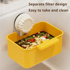 Kitchen Sink Strainer Drainer Basket with Suction Cup,Food Waste Filter Basket,Sponge Brush Holder for Kit-chen Home,Efficient Kitchen Waste Management (Green)