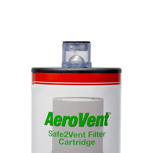 AeroVent Safe2Vent Dual Filter Assembly (Part #10004722) | Fits Multi-Can & Single-Can Systems | 2 Reusable Tops & Bases, 2 Filters | Viz-a-Ball Indicator | Compliant in All 50 States | Made in USA