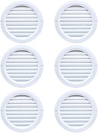 VENTS-US - 4" White Round Plastic Vent Cover with Built-in Insect Screen Mesh and Flange for Air Supply or Exhaust Air Applications - Compatible with 4 Inch Diameter Ducts (6-Pack)