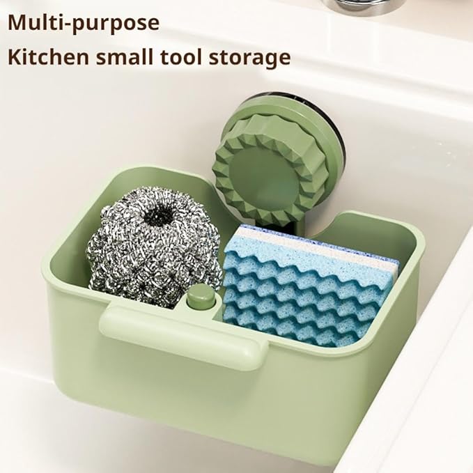 Kitchen Sink Strainer Drainer Basket with Suction Cup,Food Waste Filter Basket,Sponge Brush Holder for Kit-chen Home,Efficient Kitchen Waste Management (Yellow)