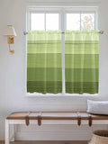 Gradient Green Wooden Board Window Valance Curtains, Retro Country Wood Grain Light Filtering Kitchen Valance with 3-inch Rod Pocket for Living Room Bathroom Bedroom,2 Panel,52x45In