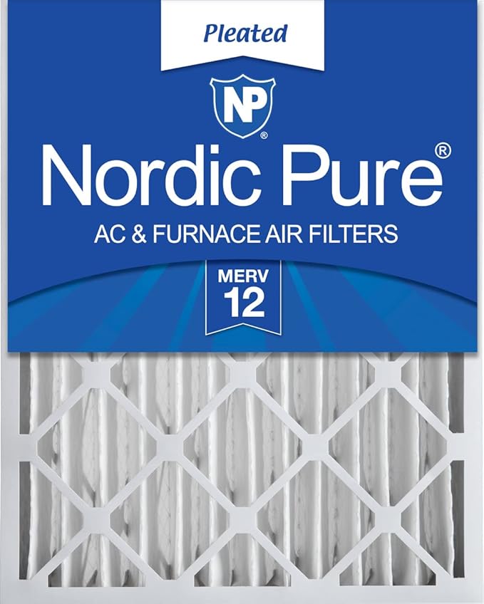Nordic Pure 16x25x4 (Actual Size: 15 1/2 x 24 1/2 x 3 5/8) Pleated MERV 12 Air Filter 1 Pack