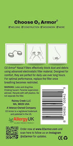 O2 Armor Nose Filters for Welders & Allergies - Nose Filter for Dust - Nasal Filters for Welding - Nose Dust Mask for Construction (30 Pack - 3x10, Size X-Large)