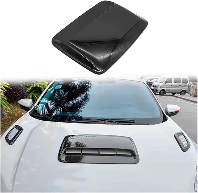 Car Universal Hood Vent Air Outlet Cover Compatible For Infiniti And Mazda Compatible For Tesla Hood Scoop Air Flow Intake Vent Cover(Bright Black)