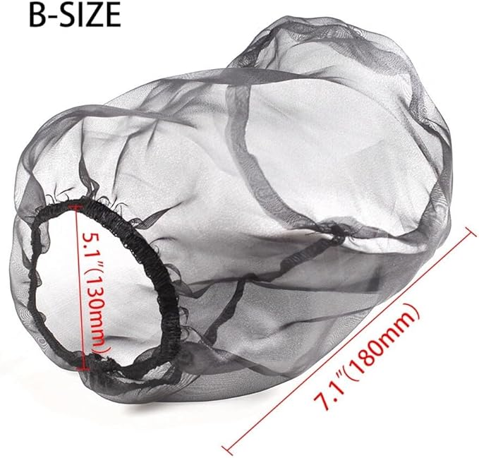 Car Intake Filter Mesh Cover Polyester Cloth Oilproof And Dustproof Cover Cold Air Filter Protector Cover Rain Sock Protective for Motorcycle Automotive (Type B Black)