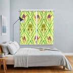 2 Panel Kitchen Cafe Curtains, Desert Sand Camels Sunlight Filtering Nature Air Through, Window Decor Tier Curtains for Living Room 104W x 84L inch Palm Trees Tropical Plants Polka Dot Yellow