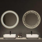 Bathroom Mirror with LED Lights, Wall Mirror with Touch Sensor, Round Mirror with Demister Pad, 3 Light Modes, for Living Room and Bathroom(A,70cm/27.6in)