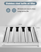 Hood Filters 430 Stainless Steel 19.5W x 19.5H Inch, 4 Grooves Commercial Hood Filters, Commercial Kitchen Range Hood Filter for Grease Rated Commercial Kitchen Exhaust Hoods, 6 Pack