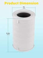 1000 Replacement filter for AirDoctor 1000 Air Purifier, 2-Pack Integrated High-Efficiency with Activated Carbon and Pre-Filter