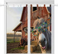 Farm Donkeys Bathroom Curtains 63 Inch Length, Window Curtains Tab Top, Farmhouse Barn Funny Animals Butterfly Light Filtering Window Treatments Drapes 52"x63" 2 Panel