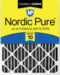 Nordic Pure 16x25x4 (Actual Size: 15 1/2 x 24 1/2 x 3 5/8) Furnace Air Filters MERV 10 Pleated + Carbon 1 Pack
