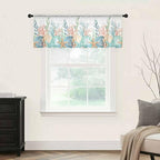 Summer Beach Sheer Valance Curtains, Ocean Colorful Coral Shell Seaweed Starfish Light Filtering Kitchen Valances Rod Pocket Voile Curtain Window Treatment for Bedroom/Living Room/Basement 42Wx18L