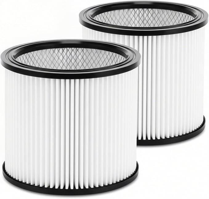 2 Pack Replacement Cartridge Filter for Shop Vac 90304 90350 90333, Compatible with Type U X W 9030400 9035000 9034000, Fit 5 Gallon Up Wet/Dry Vacuum Cleaners, Washable & Reusable (2 pack)
