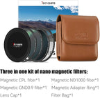 7artisans Nano Magnetic Filter UV Filter ND Light Reduction Filter/CPL Polarization Filter/GND Gradient Filter/Black Mist 1/4 Portrait Photography Filter Suitable for Lens(67mm 3-in-1 Set)