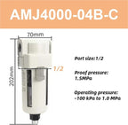 1pc Vacuum Water Droplet Separator Vacuum Pipeline Filter Negative Pressure Filter Element AMJ AMJ3000-03B(AMJ4000-04B-C)