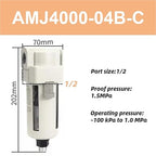 Vacuum Water Droplet Separator Pipeline Filter Negative Pressure Element AMJ AMJ3000-03B AMJ4000-04B-C 1Pcs(AMJ4000-04B-C)