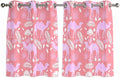 2 Panel Kitchen Cafe Curtains, Desert Camel Sunlight Filtering Nature Air Through, Window Decor Tier Curtains for Living Room 104W x 52L inch Vintage Sand Camel Leaves Flower Pattern Pink