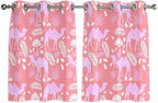 2 Panel Kitchen Cafe Curtains, Desert Camel Sunlight Filtering Nature Air Through, Window Decor Tier Curtains for Living Room 104W x 52L inch Vintage Sand Camel Leaves Flower Pattern Pink