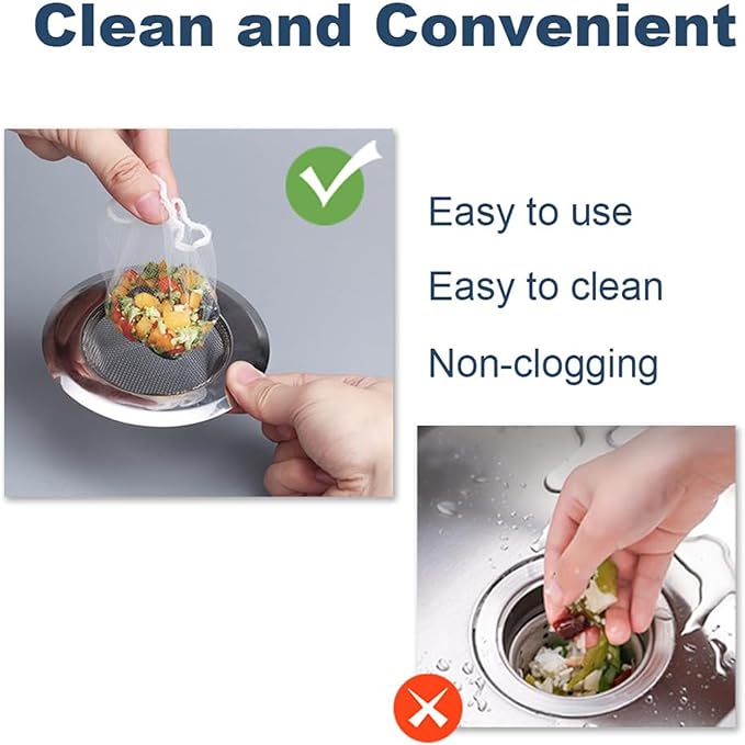 Disposable Sink Strainer Mesh Bags - Kitchen Accessories Sink Drain for Collecting Kitchen Food Waste Leftover Garbage (600)