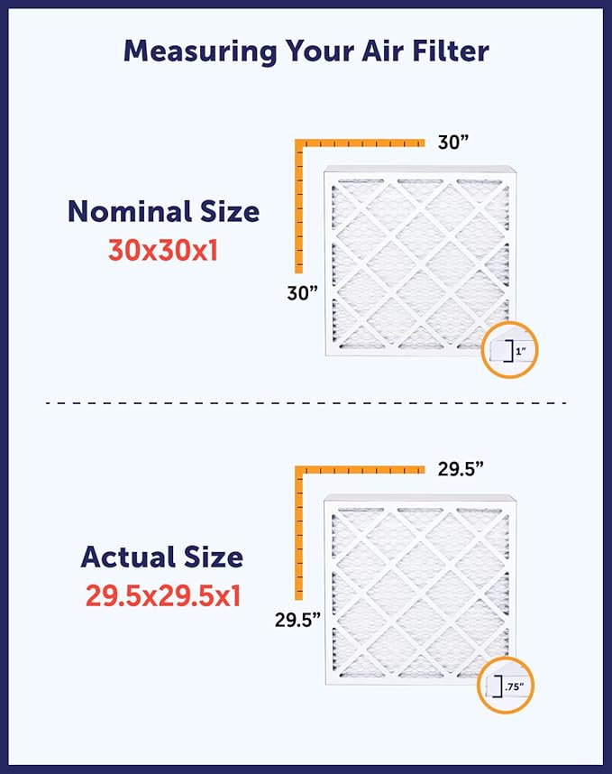 Filter King 14x28x1 Air Filter | 4-PACK | MERV 8 HVAC Pleated A/C Furnace Filters | MADE IN USA | Actual Size: 13.5 x 27.5 x .75"