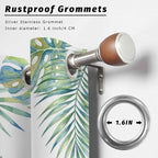 Leaves Outdoor Curtains for Patio Green Leaf Tropical Plants Farmhouse Pastoral Waterproof Outside Curtains with Grommet Top Weatherproof Curtain for Cabana Pergola Gazebo, 1 Panel, 54" W x 84" L