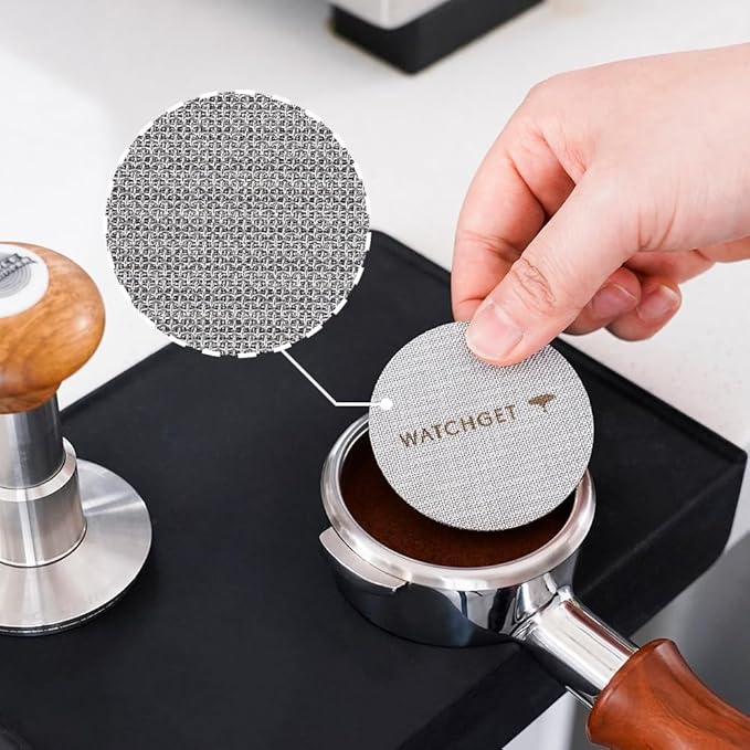 watchget 51mm Espresso Puck Screen Lower Shower Screen Espresso Filter for 51mm Portafilter Filter Basket 1mm Thickness 150μm Coffee Filter 316 Stainless Steel Reusable Espresso Screen