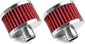 MUGE RACING 23mm Car Air Filter Universal Cold Air Intake Filter High Flow Vent Valve Cover Breather Filter (Red- 2 Pcs)