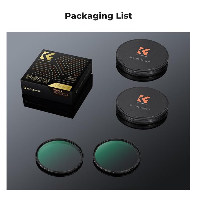 K&F CONCEPT 58mm Black Diffusion 1/4 & 1/8 Lens Filter Kit (2 Pcs), Mist Cinematic Effect Filter for Vlog/Video/Portrait Image with 28 Multi-Layer Coated