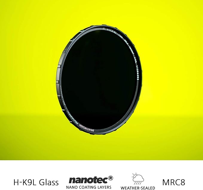 Breakthrough Photography 77mm X2 3-Stop Fixed ND Filter for Camera Lenses, Neutral Density Professional Photography Filter, MRC8, H-K9L Glass, Nanotec, Ultra-Slim, Weather-Sealed