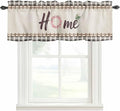 Spring Flowers Curtain Valances for Windows, Kitchen Valance Window Treatment, Vintage Watercolor Black Plaid on Linen Light Filtering Block Curtains for Bathroom/Bedroom/Living Room 60'' x 18''