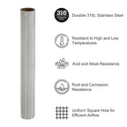 PATIKIL 40" L x 10" W Woven Wire Mesh, 350 Mesh 316L Stainless Steel Air Vent Filter Screen for Window Security Vent Cover Filtration Animals Fence