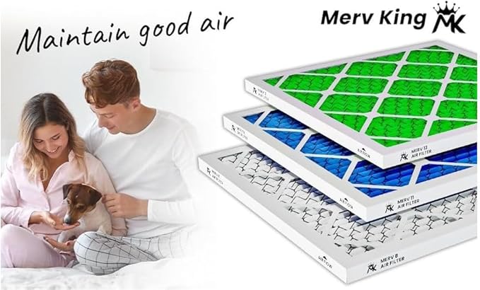 MervKing 16x20x1 Air Filter Actual Size: 15.7" x 19.7" x 0.75" MERV 11 MPR 1000-1200 | MADE IN USA | 2-Pack | Pleated HVAC AC Furnace Replacement