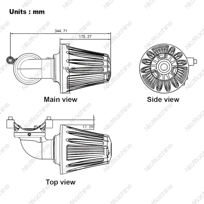 Big Sucker cone Air filter intake for harley air Cleaner Sportster Softail fatboy heritage dyna touring street road king Glide (Deep style -Black, Type A : For Sportster XL models)