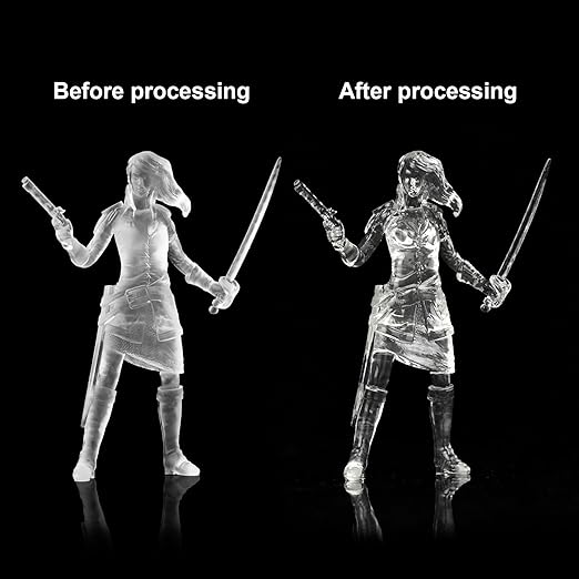 Clear Pro 3D Printer Resin, Glass-Like Ultra High Transparency, Non-Yellowing & Non-Brittle, High Precision 405nm UV Curing Resin for LCD/DLP 3D Printing (Clear, 1000g)