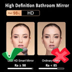Inner Sand Smart Illuminated LED Bathroom Mirror, Wall Mounted Multifunction Bathroom Vanity Mirror with Dimmable Brightness | Sensor Touch | Demister Pad | Time Temperature(Defog+Dimmable,60x80cm)