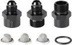 6AN Inline Fuel & Oil Feed Filter Set with 30 80 150 Micron Elements Aluminum Black