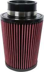 2.75 Inch 70 mm High-Flow Air Filter, Reusable Cone Cold Air Intake, High Performance, Washable, Clamp-On Car High Flow Air Kit, Flange Diameter: 2.75 Inch, Filter Height: 7.3 Inch, Red