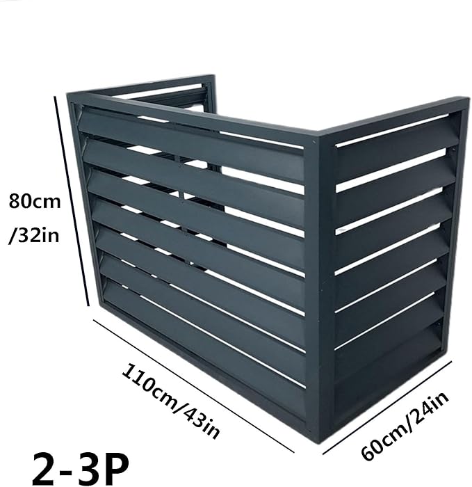 Aluminum Outdoor Condenser Protective Cover, freestanding Enclosure to Cover Garbage Or Ac Units, beautiful and durable appearance, suitable for gardens, balconies, walls, courtyards ( Color : THREE-B