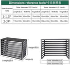 Aluminum Air Conditioner Fence Set of 2, Louvered Outdoor AC Unit Cover, Decorative Privacy Screen, Weatherproof and Anti-Theft (Black 110x60x80cm/43x24x32in)