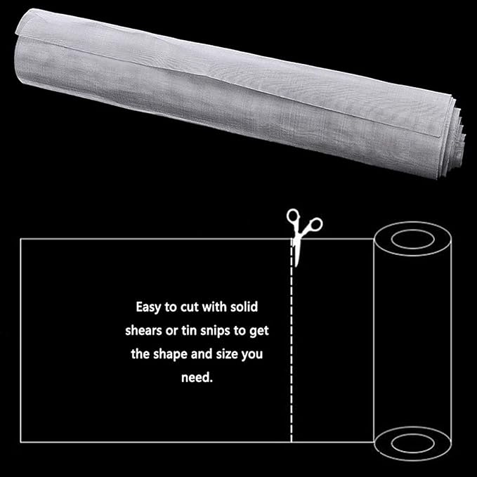 Generic 304 Stainless Steel Screen - 20 Mesh - 1.1Mm Hole Drain Cover Mesh - Durable Metal Filter Roof Vent/Kitchen/Garden Cover Net,Silver,1.2x8m(45x314inch)