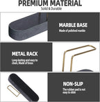 Coffee Filter Holder, Marble & Brass Cone Coffee Filters Holder Organizer Station, Stand Accessories for V60 Filters Size #01, #02 & #04, Thick and Anti-slip (Black)